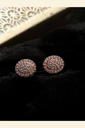 Cardinal Rose Gold Circular American Dimaond Studs Earrings