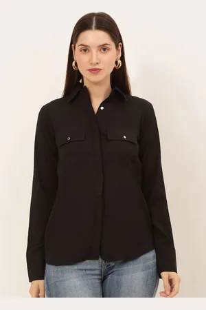 JAINISH Women Black Classic Semiformal Shirt