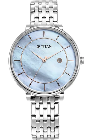 Titan Women Dial & Stainless Steel Bracelet Style Straps Analogue Watch 2673SM01