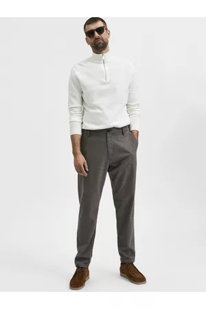 SELECTED Men Brown Slim Fit Casual Trousers