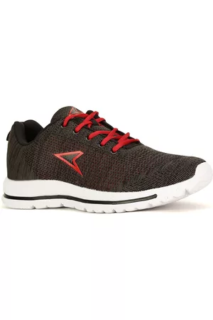 POWER Men Black Textile Running Non-Marking Shoes