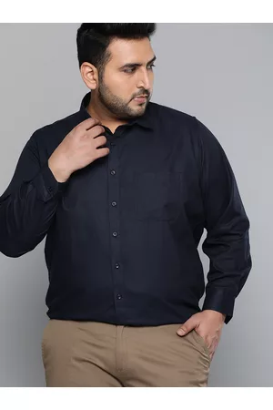 DENNISON Men Navy Blue Smart Slim Fit Pure Cotton Solid Formal Shirt