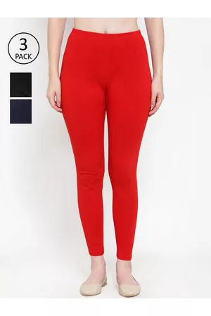 GRACIT Women Pack of 3 Solid Ankle-Length Leggings