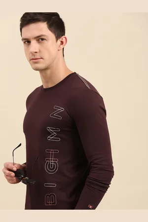 Being Human Men Maroon Typography Printed T-shirt