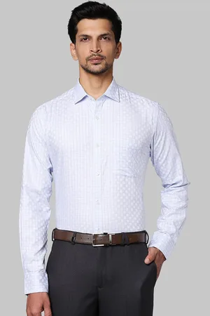 Park Avenue Men Blue Slim Fit Grid Tattersall Checked Casual Shirt