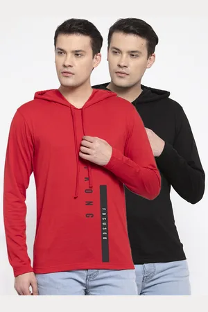 Friskers Men Pack Of 2 Red & Black Printed T-shirts