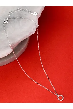 Accessorize London Women Crystal Pave Cut Out Circle Pendant Necklace
