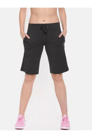 ENAMORA Women Mid-Rise Stretch Cotton City Shorts with Zipper Pockets