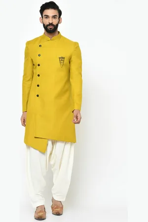 KISAH Men Solid Indowestern Sherwani Set
