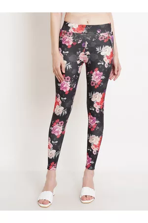 Popwings Women Black & Red Printed Skinny Fit Jeggings