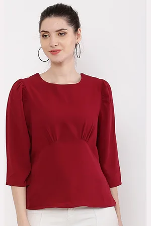 RAASSIO Woman Burgundy Crepe Top