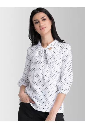 FableStreet Women White Printed Top