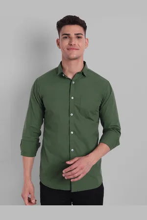 Majestic Men Green Slim Fit Casual Shirt