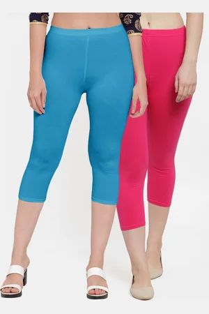 Jinfo Women Pink & Blue Set of 2 Capris