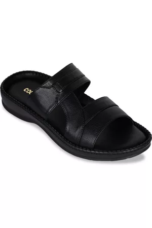 Liberty Men Black Solid Comfort Sandals