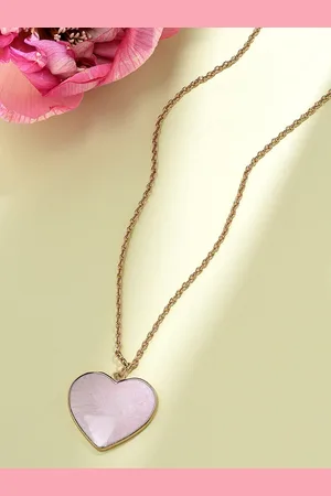 Ami Gold-Plated Heart Pendant Enamelled Chain