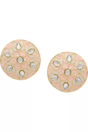 Asmitta Jewellery Peach-Coloured Contemporary Studs Earrings