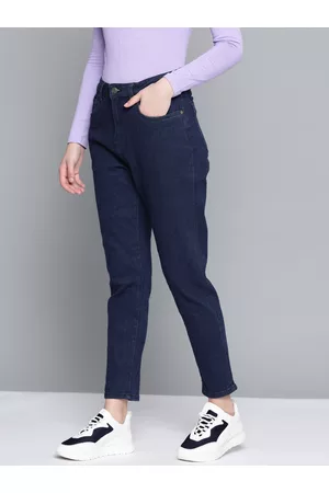 HARVARD Women Navy Blue Boyfriend Fit High-Rise Stretchable Jeans