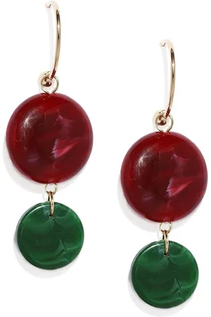 Blisscovered Red Contemporary Drop Earrings