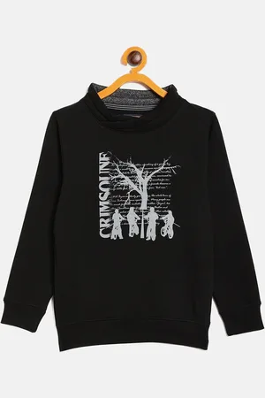 Crimsoune Club Boys Black Printed Sweatshirt