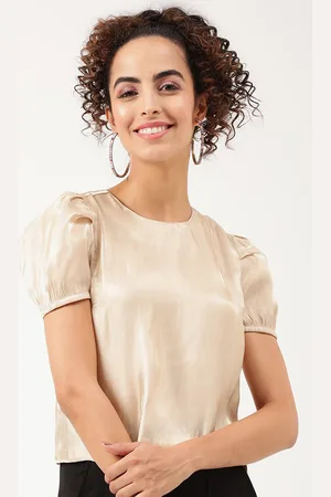CENTRESTAGE Beige Puff Sleeve Top