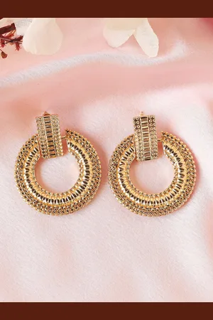 Kazo Women Gold-Plated Contemporary Drop Earrings