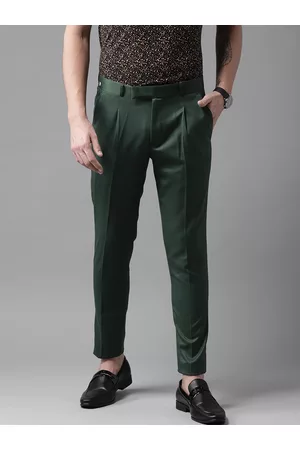 DENNISON Men Green Smart Tapered Fit Trousers