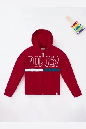 Ed-a-Mamma Boys Red Open Front Hooded Cotton Jacket