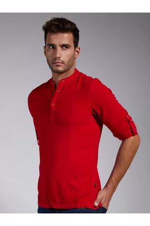 Identiti Men Red Slim Fit Casual Shirt
