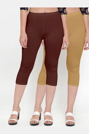 Jinfo Women 2 Brown & Beige Capris