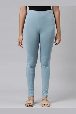 Buy GO COLORS Silver Grey Womens Solid Shiny Pants | Shoppers Stop