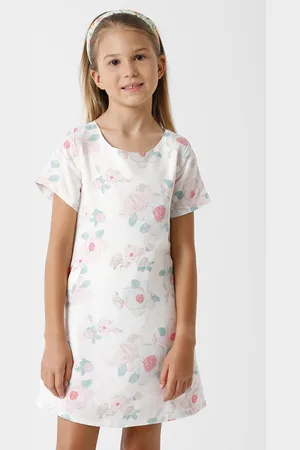 KATE & OSCAR Girl White Floral Satin A-Line Dress