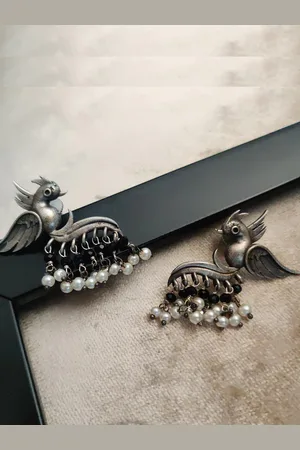 Binnis Wardrobe Silver-Toned Contemporary Studs Earrings