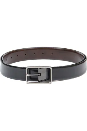 thickskin Men Black Solid Leather Formal Belt