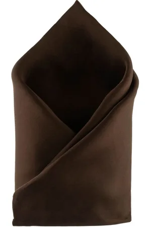 The Tie Hub Men Brown Solid Pocket Squares