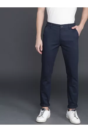 WROGN Men Navy Blue Slim Fit Chinos
