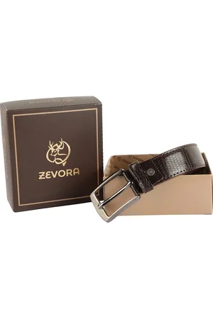 ZEVORA Men Brown Textured Belts