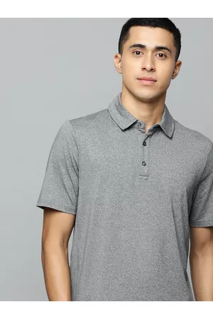 Skechers Men Grey Polo Collar T-shirt