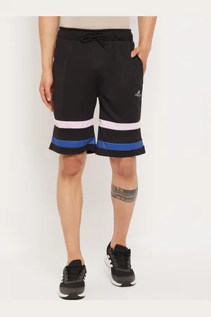 ATHLISIS Men Black Striped Training or Gym e-Dry Technology Technology Shorts
