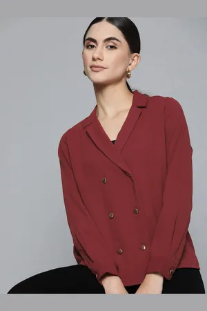 Chemistry Women Burgundy Solid Casual Shirt