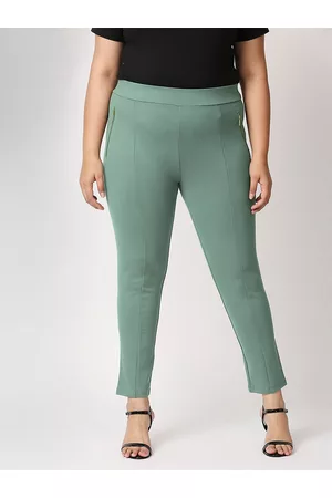 20Dresses Women Green Solid Skinny Fit Ankle Length Jeggings