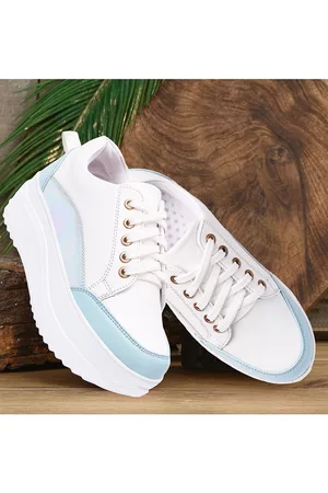 Vendoz Women White Colourblocked Sneakers