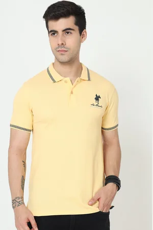 Masculino Latino Men Yellow Polo Collar T-shirt