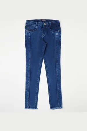 Crimsoune Club Girls Blue Mid Rise Slim Fit Jeans