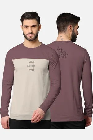 bullmer Men Taupe Colourblocked Cotton T-shirt