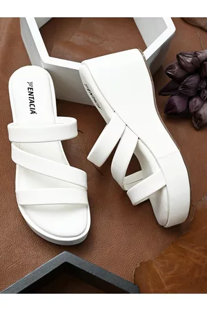 Fentacia White Wedge Sandals