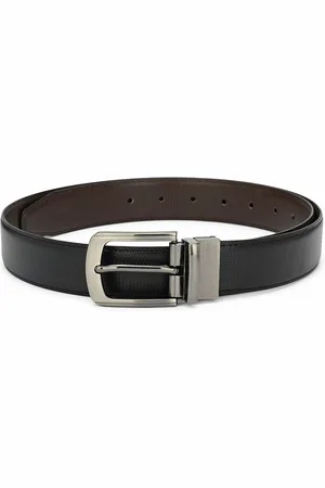 thickskin Men Black Textured Reversible Formal Belt
