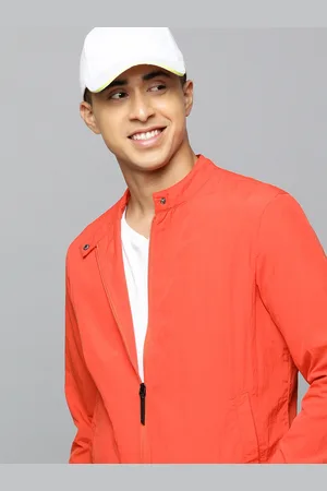 Flying Machine Men Orange Bomber Jacket