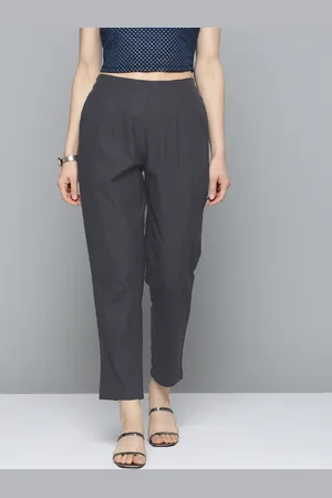 HERE&NOW Women Black Pleated Trousers
