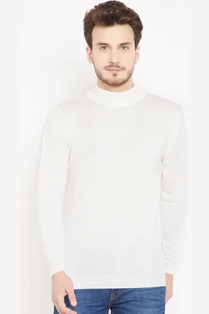 Pierre Carlo Men Off-White Solid Pullover